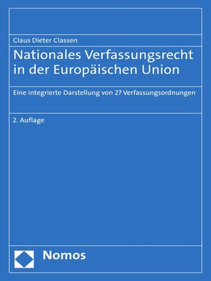 cover image of Nationales Verfassungsrecht in der Europäischen Union